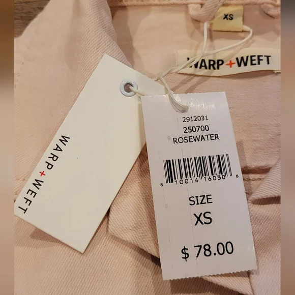 NWT Warp + Weft HKG Denim Jean Jacket - Baby Pink XS - Picture 5 of 6